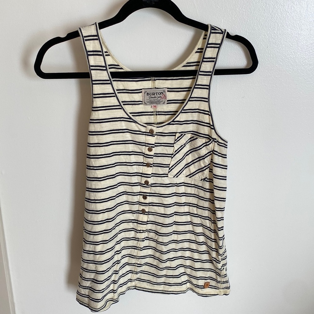 Blue and White Striped Burton Salvador Tank - M